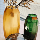 Facet Polished Glass Vase | Emerald