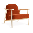 Baltic Armchair Ash | Velvet Russet Red