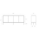 Grooves Buffet Cabinet | 4 Door