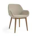 Kylie Timber Leg Dining Chair | Oatmeal