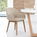 Kylie Timber Leg Dining Chair | Oatmeal