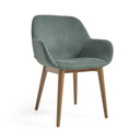 Kylie Timber Leg Dining Chair | Seafoam Green