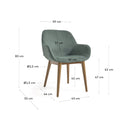 Kylie Timber Leg Dining Chair | Seafoam Green