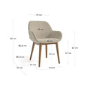 Kylie Timber Leg Dining Chair | Oatmeal