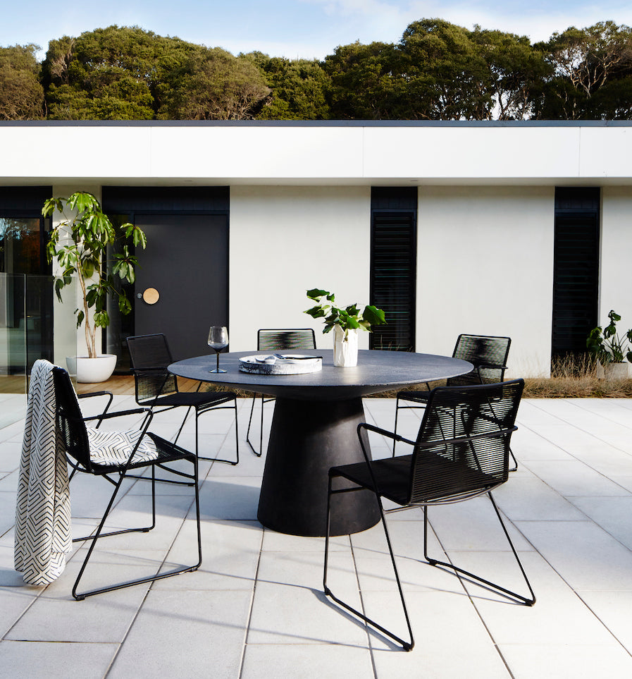 Black patio dining table sales
