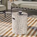 Maz Terrazzo Patio Side Table | White