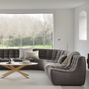 N701 Round Corner Sofa | Dark Grey