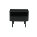 Orson Round Bedside Table | Matt Black Oak