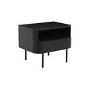 Orson Round Bedside Table | Matt Black Oak