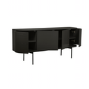 Orson Round Buffet Cabinet | Matt Black Oak
