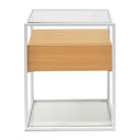White Frame/Natural Oak