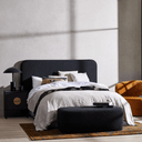 Quill Ottoman | Charcoal Boucle