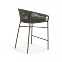 Risa Bench Height Patio Barstool | Dark Green