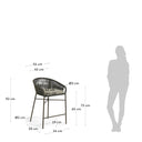 Risa Bench Height Patio Barstool | Dark Green