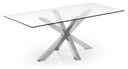 Clear glass top/brushed steel legs