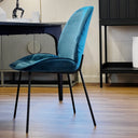 Shelby Dining Chair | Peacock Blue Velvet