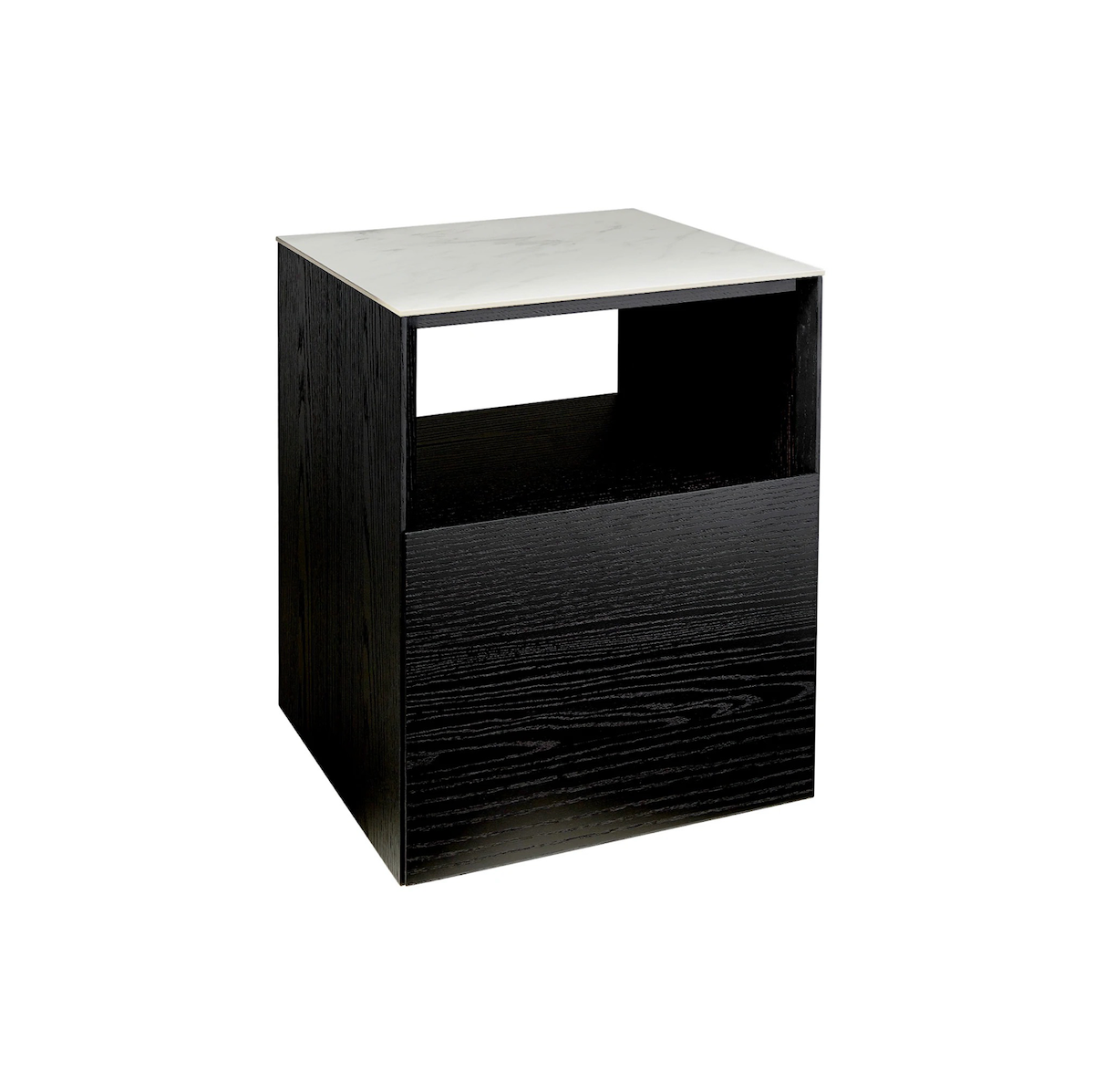 Skinny Bedside Table White Marble CLU Living Pty Ltd