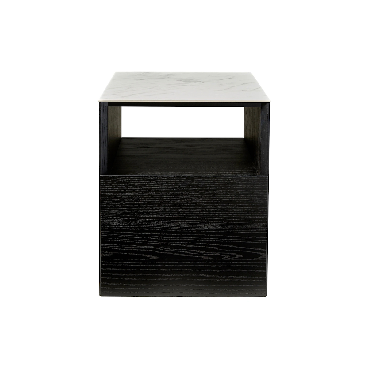 Skinny Bedside Table White Marble CLU Living Pty Ltd