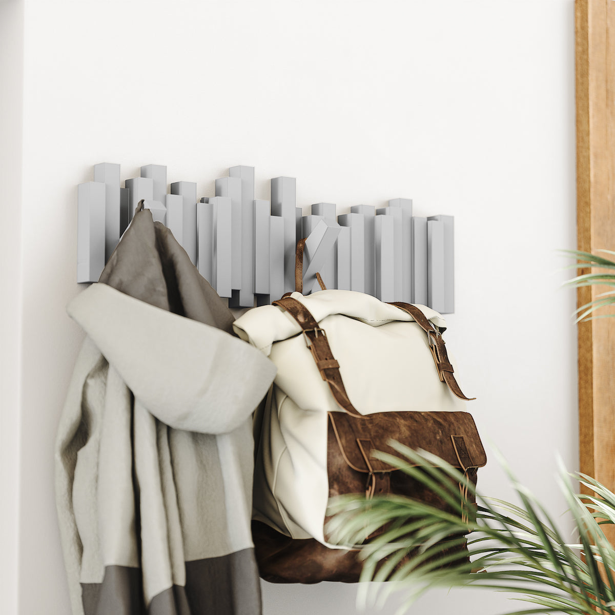 Sticks Wall Coat Hooks  Grey - CLU Living Pty Ltd