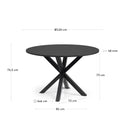 Vega Round Dining Table | Black Top / Black Legs