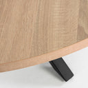 Vega Round Dining Table | Natural Top / Black Legs