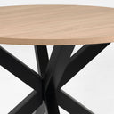Vega Round Dining Table | Natural Top / Black Legs