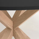 Vega Round Dining Table | Black Top / Natural Legs