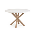 Vega Round Dining Table | White Top / Natural Legs