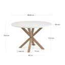 Vega Round Dining Table | White Top / Natural Legs
