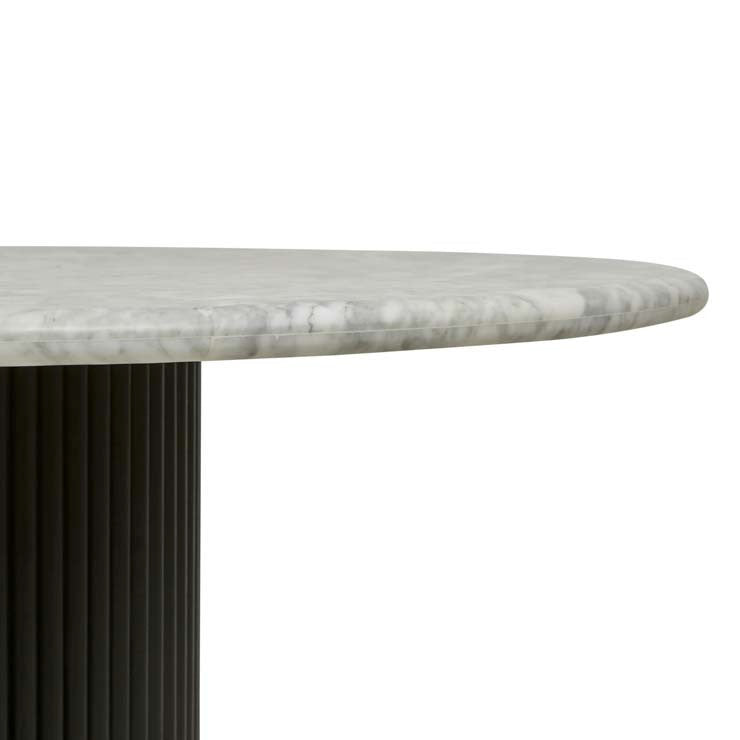 Benjamin Ripple Marble Dining Table Matt Black CLU Living Pty Ltd