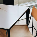 Calan Special Edition Porcelain Dining Table | Calacatta Oro
