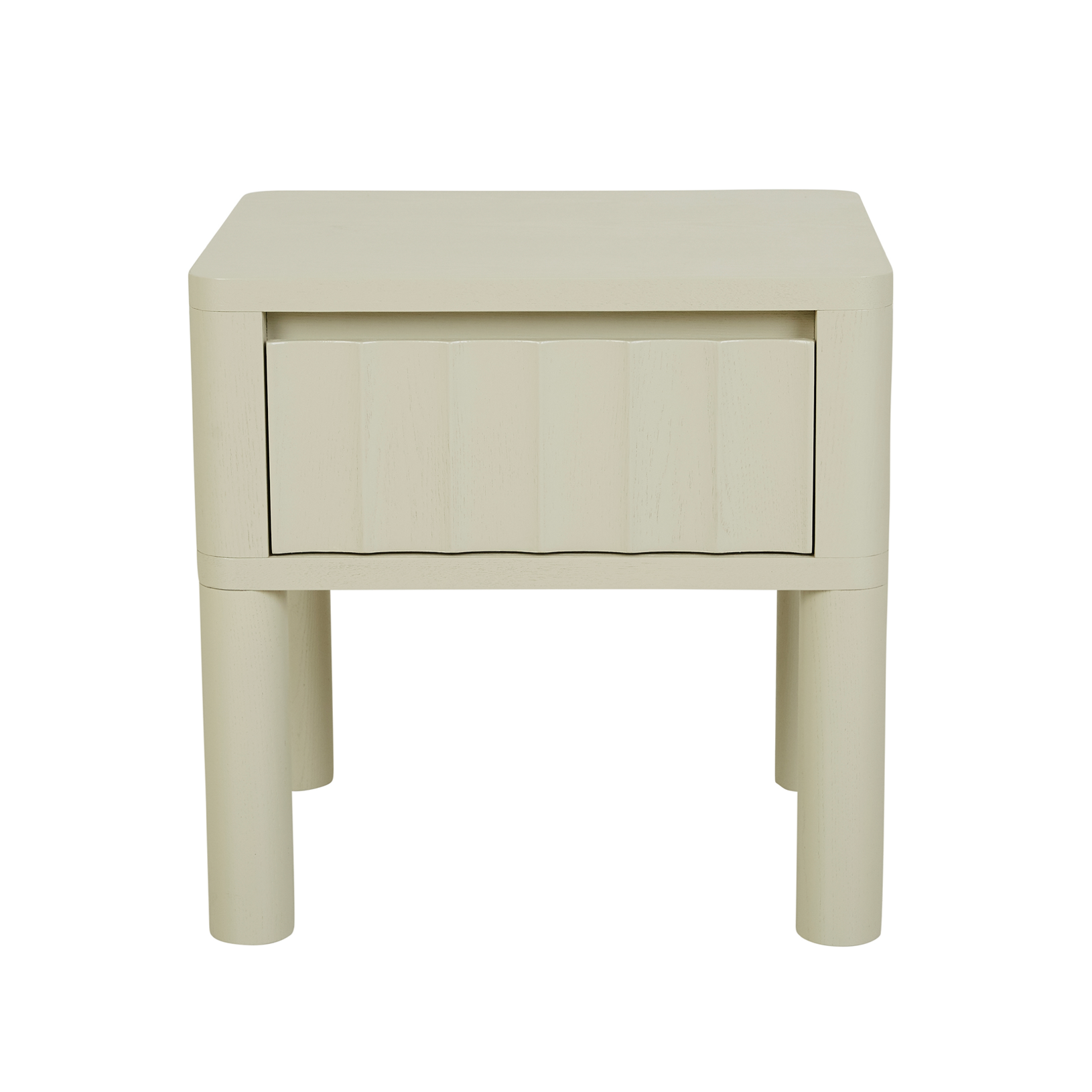 Oliver Fluted Bedside Table Putty CLU Living Pty Ltd