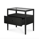 Spindle Bedside Table | Black Oak