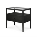 Spindle Bedside Table | Black Oak
