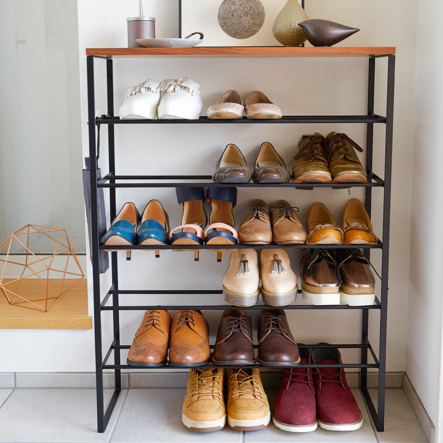 Tower Shoe Rack Console Table Black CLU Living Pty Ltd