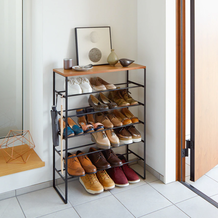 Tower Shoe Rack Console Table Black CLU Living Pty Ltd