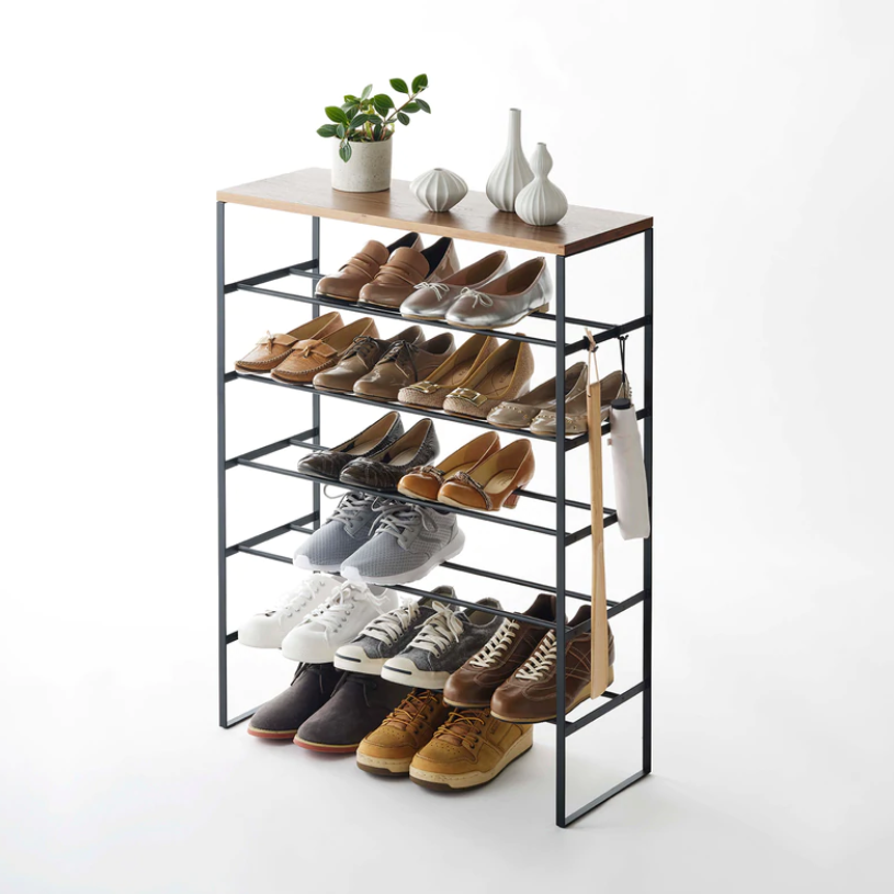 Tower Shoe Rack Console Table Black CLU Living Pty Ltd