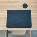 Truman Faux Leather Coaster Set | Black