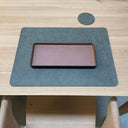 Truman Faux Leather Placemat | Khaki Grey